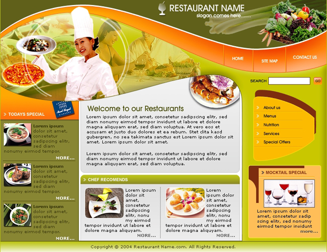 Free Website Templates Food