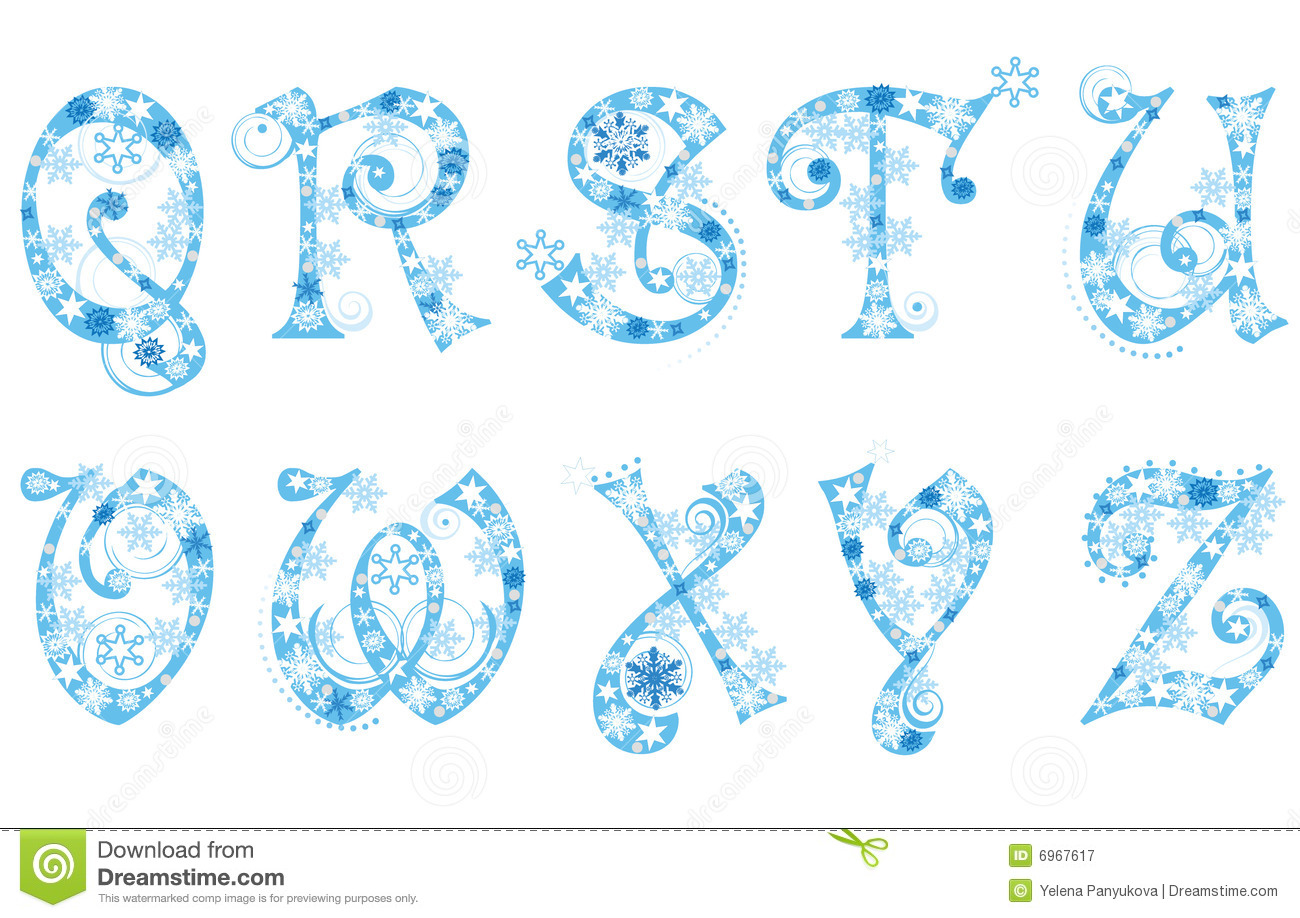 Frozen Letters Font Alphabet