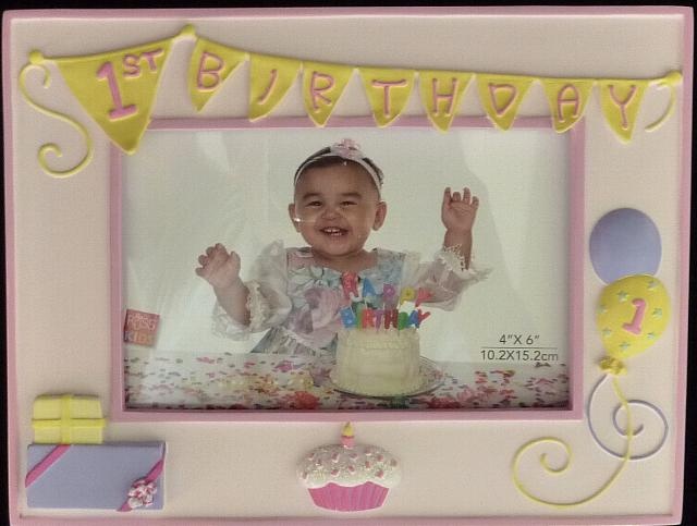Girl First Birthday Frame