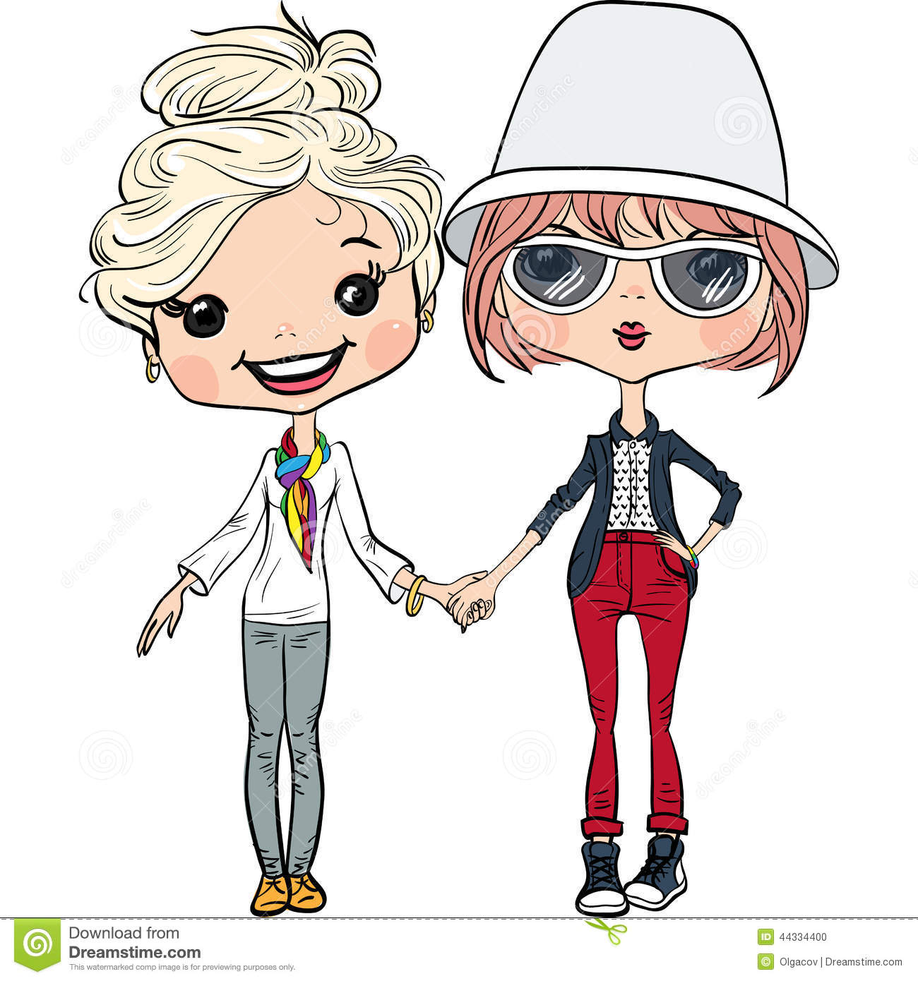 Girl Hipster Glasses Vector