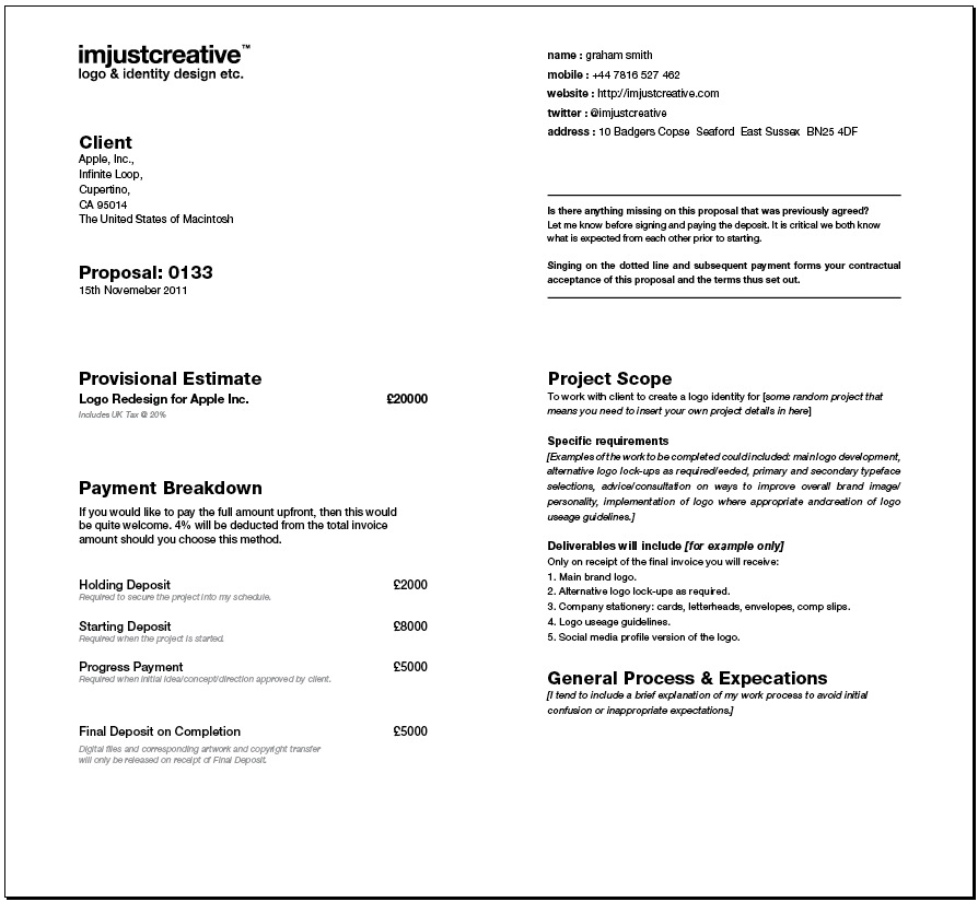 Graphic Design Proposal Template Graphic Design Proposal Template