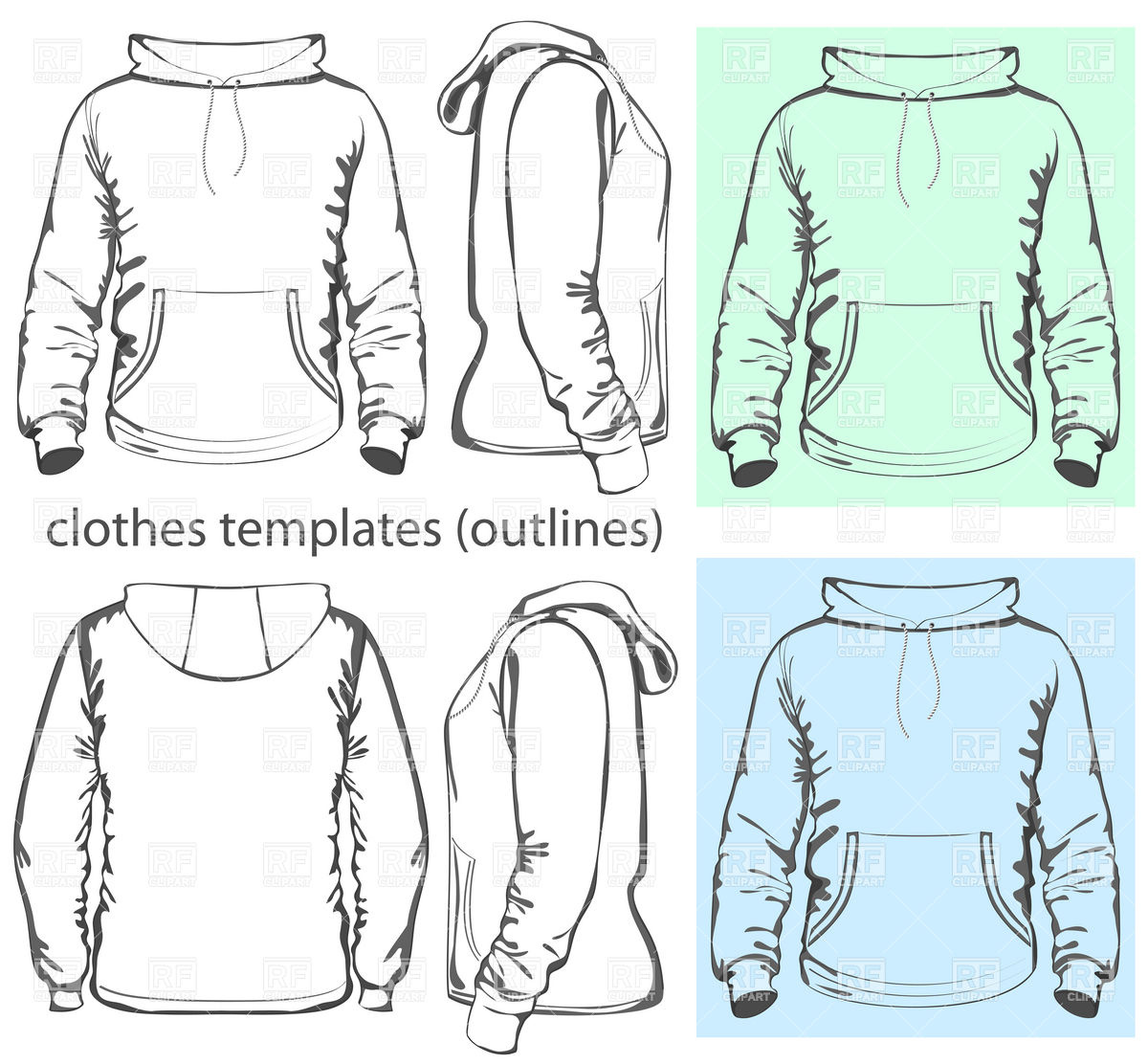 Hooded Sweatshirt Template Vector