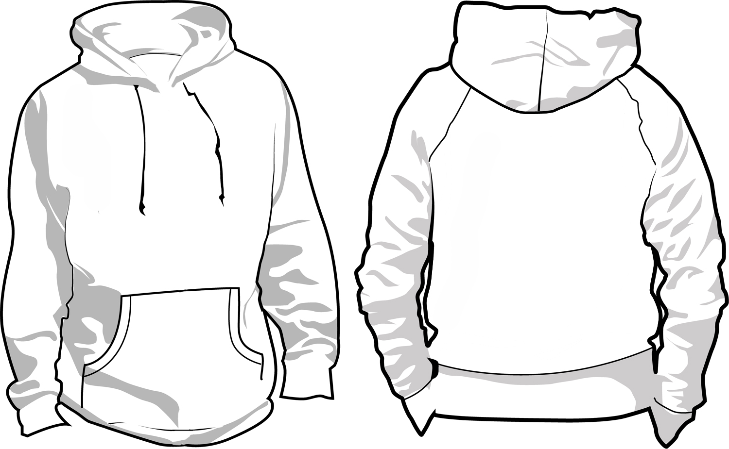 Hoodie Template Front and Back