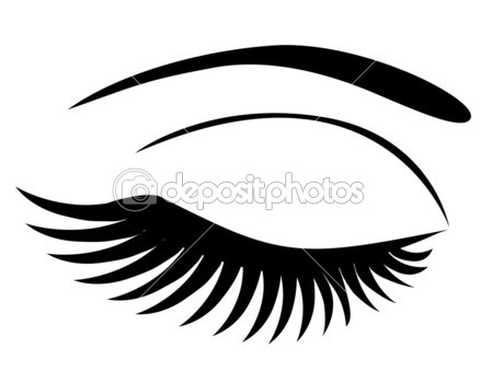 Illustration with Long Eyes Lashes