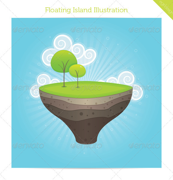 Illustrator Floating Island