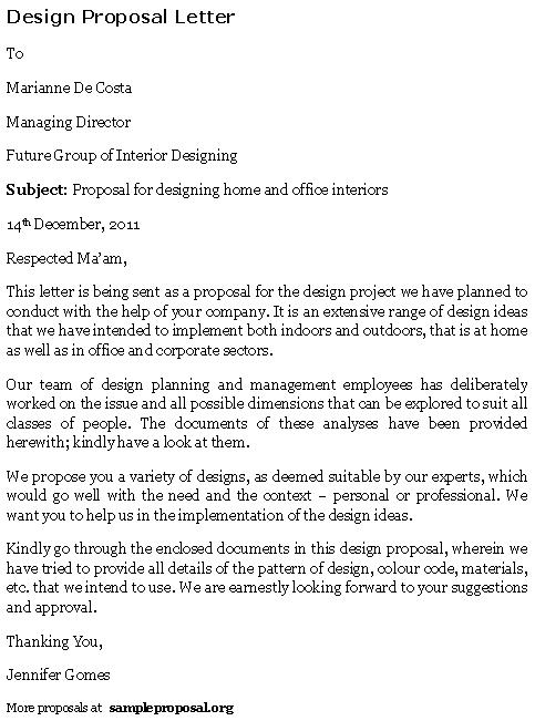 Interior Design Proposal Letter