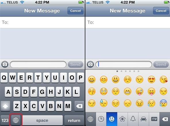 iPhone Emoticons List