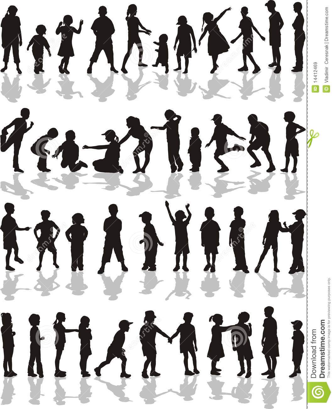 Kids Silhouette Vector Free