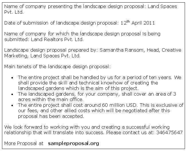 Landscape Design Proposal Sample