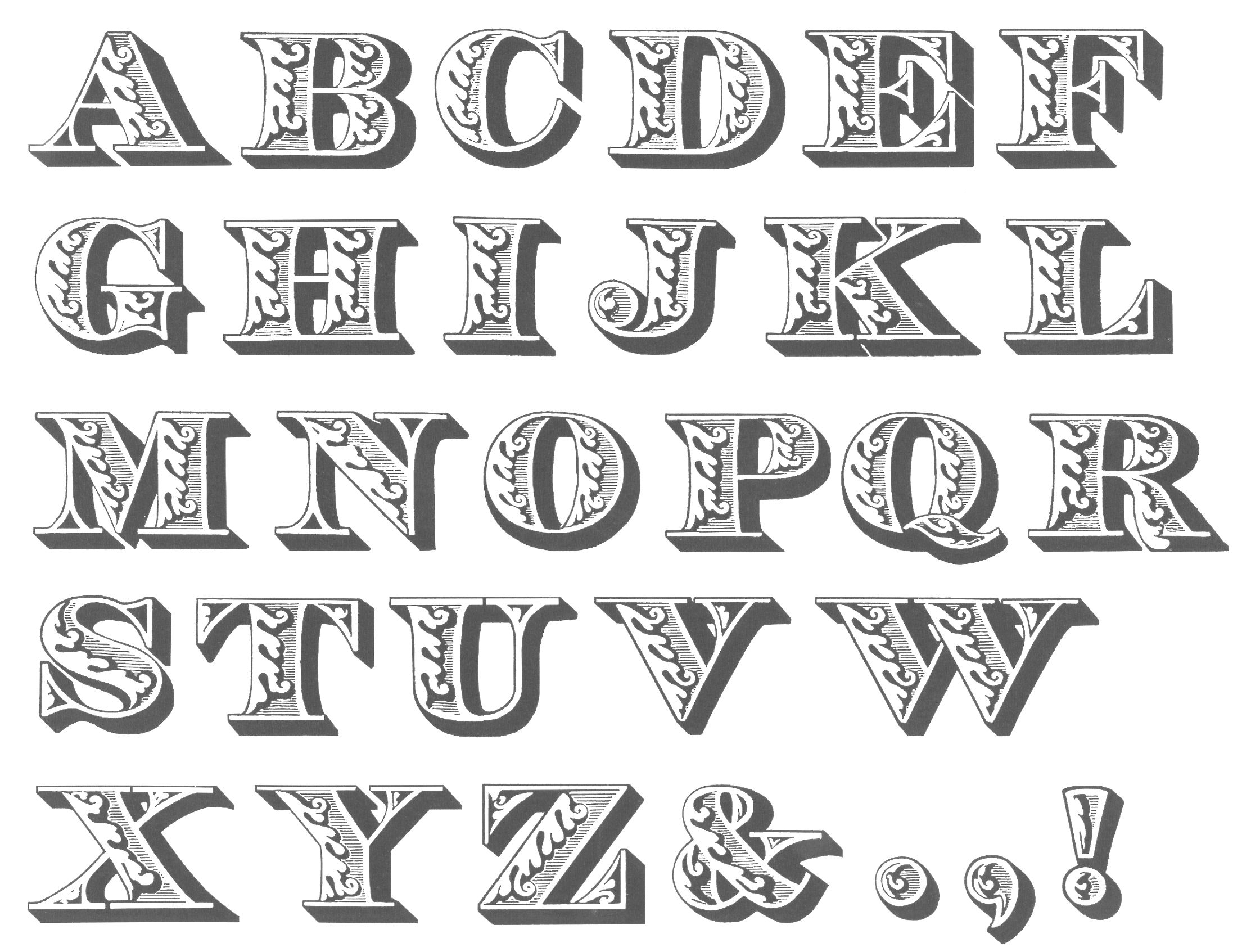 Leaf Script Font Alphabet