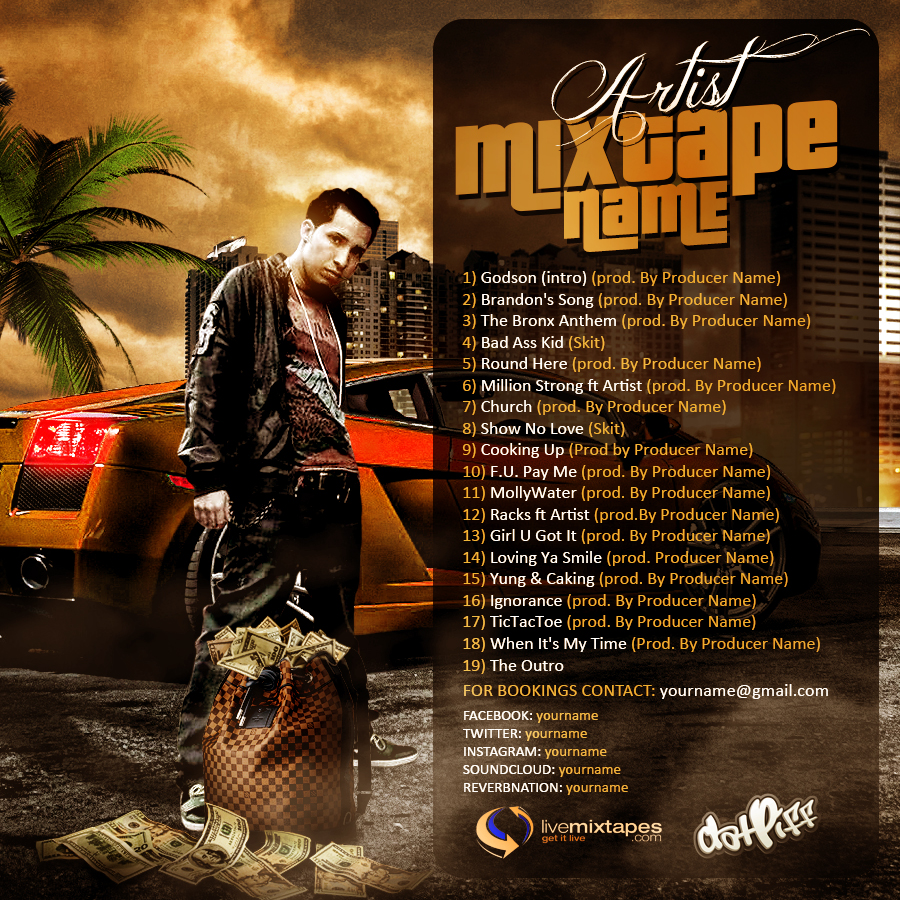 Mixtape Cover PSD Template