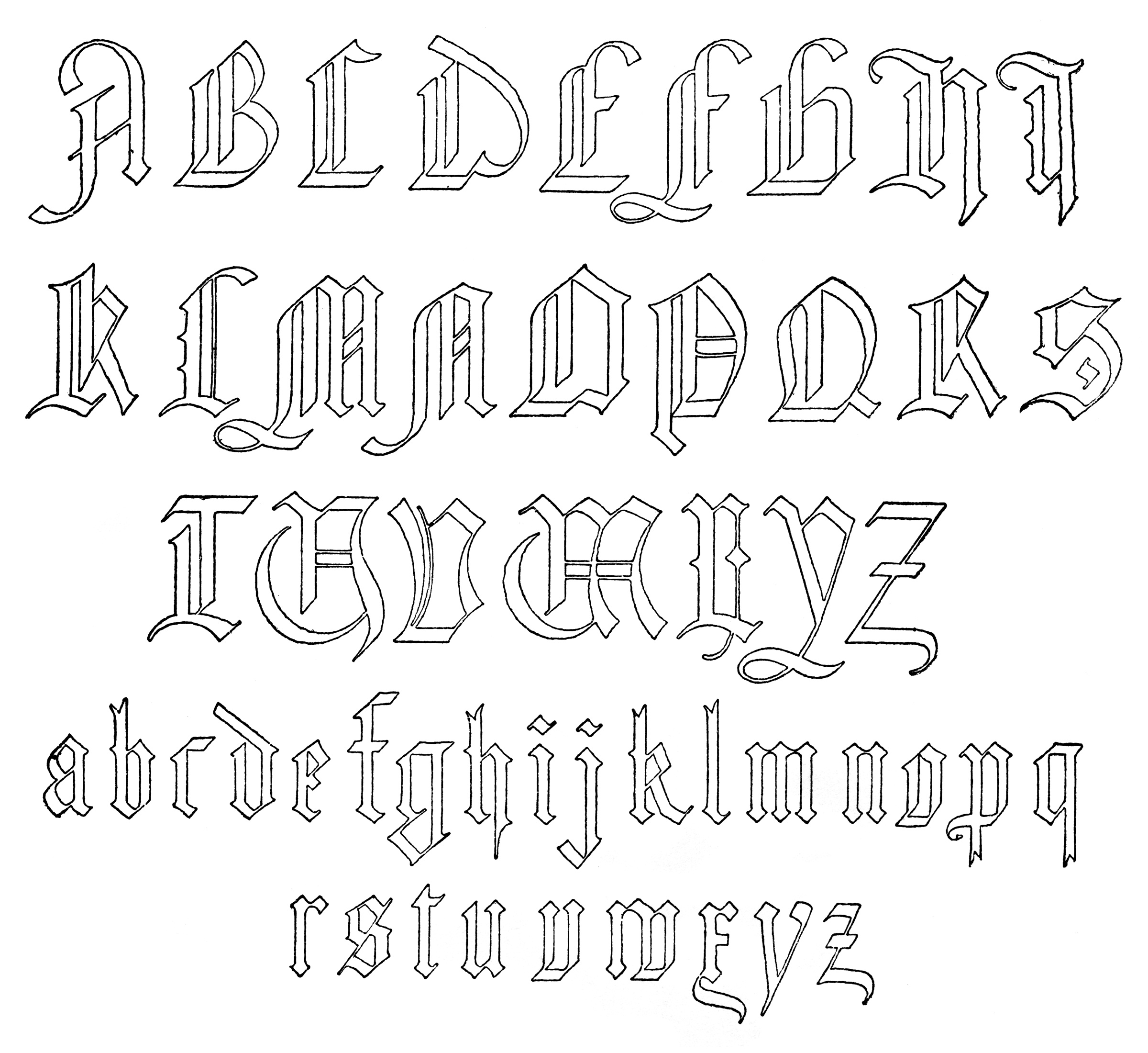 Old German Alphabet Letters