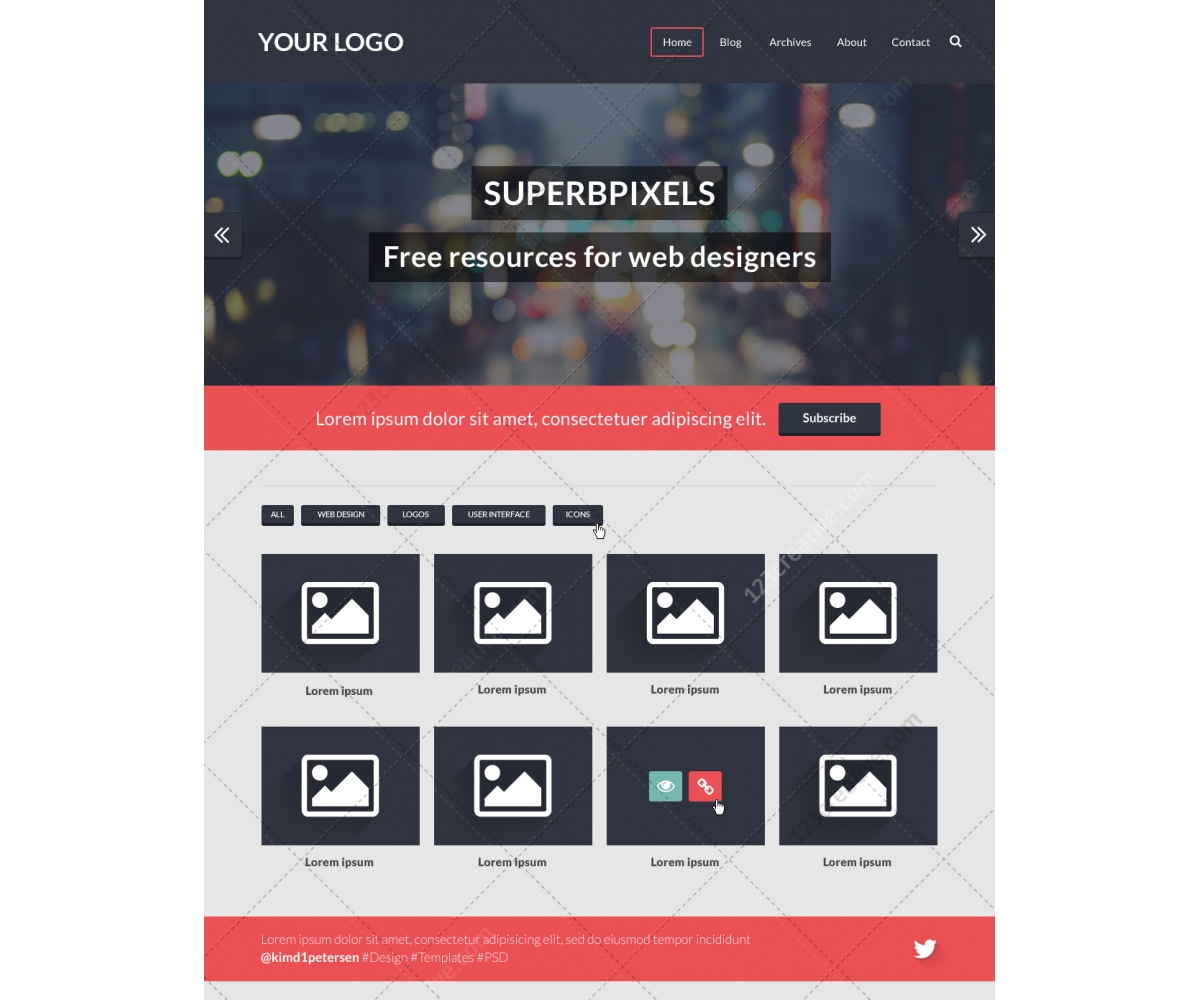 One Page Website Template Design