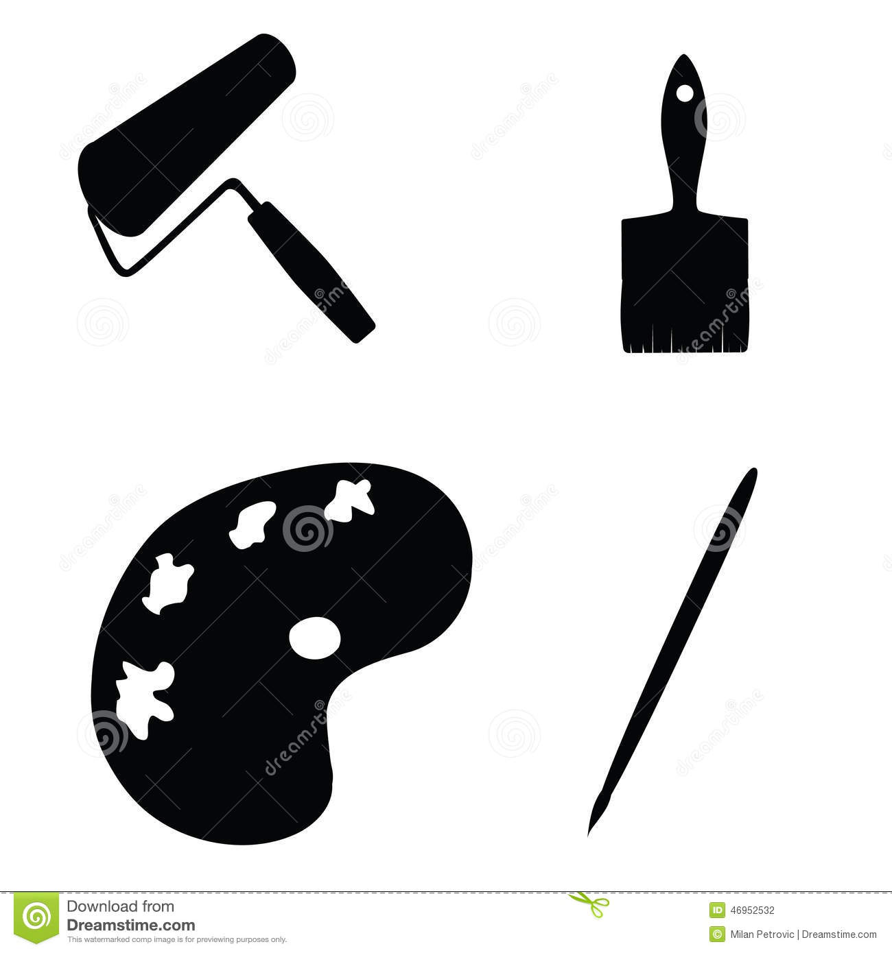 Painter Silhouette Vector Painter Silhouette Vector