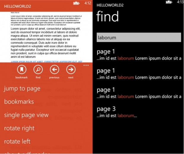 PDF Reader for Windows Phone 8