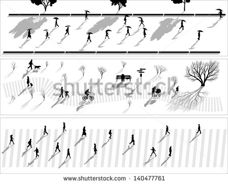 Plan View Person Silhouette Vector