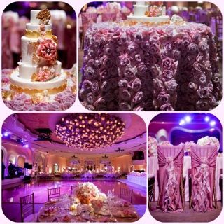 Purple and Gold Wedding Chair Covers