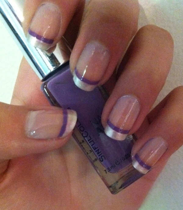 Purple French Tip Nail Designs