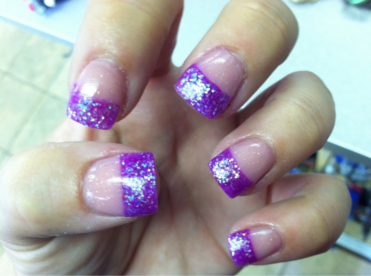 Purple French Tip Nails Purple French Tip Nails