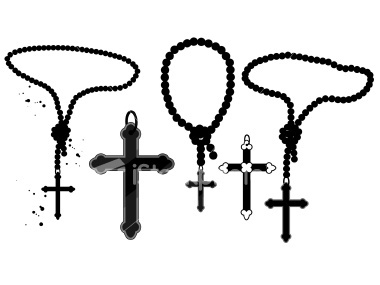 Rosary Beads Drawing Crosses