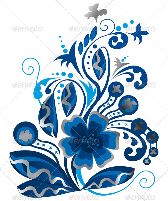Royal Blue and Silver Swirl Backgrounds Vector