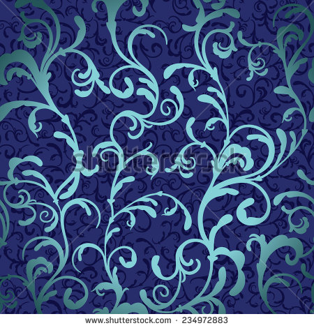 Royal Blue Swirl Background Pattern Floral