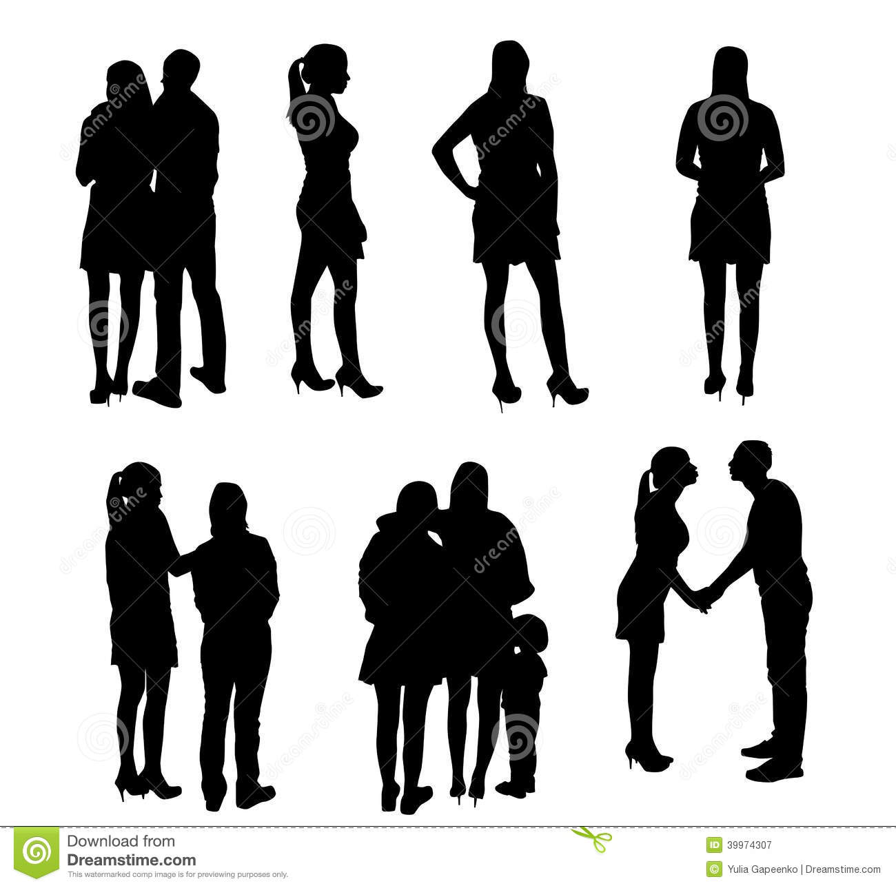 Silhouette People Vector Illustrations