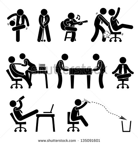 Stick Figure Icons Office