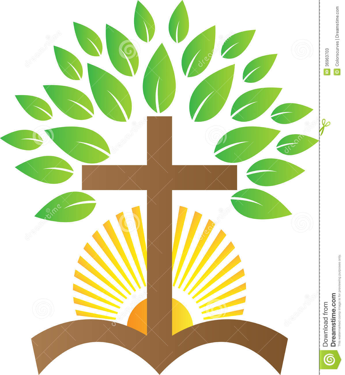 Tree and Cross Clip Art Tree and Cross Clip Art
