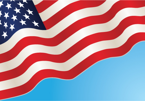 USA Flag Waving Drawing