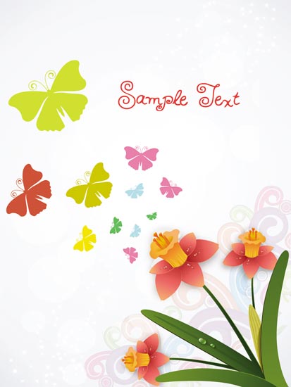 Vector Spring Flowers Card
