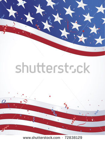 Vertical American Flag Border