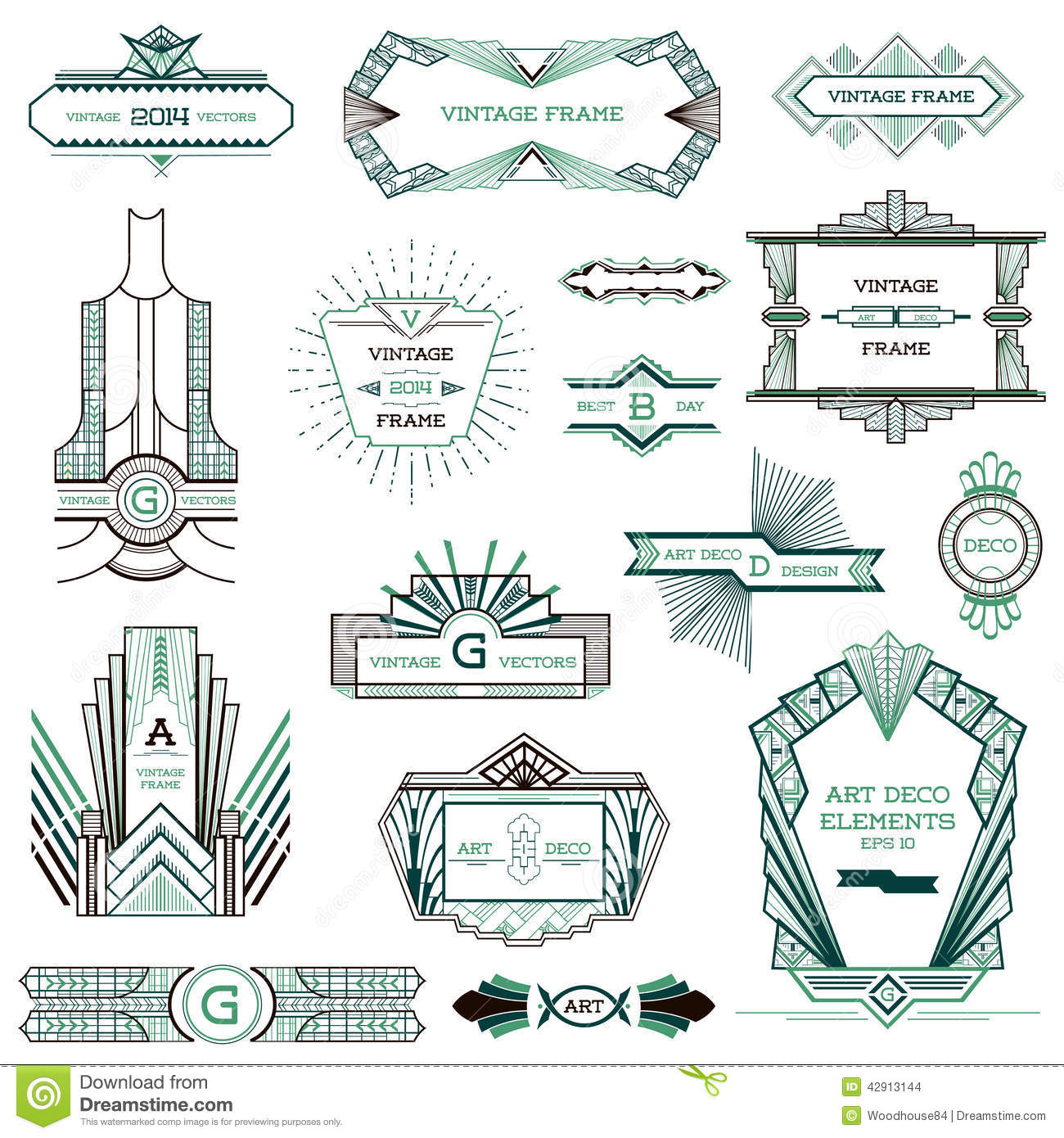 Vintage Art Deco Vector Frame