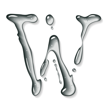 Water Font Letter W