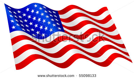 Waving American Flag Vector Art