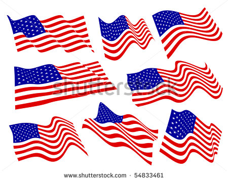 Waving American Flag Vector Art