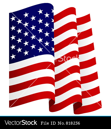 Waving American Flag Vector Art