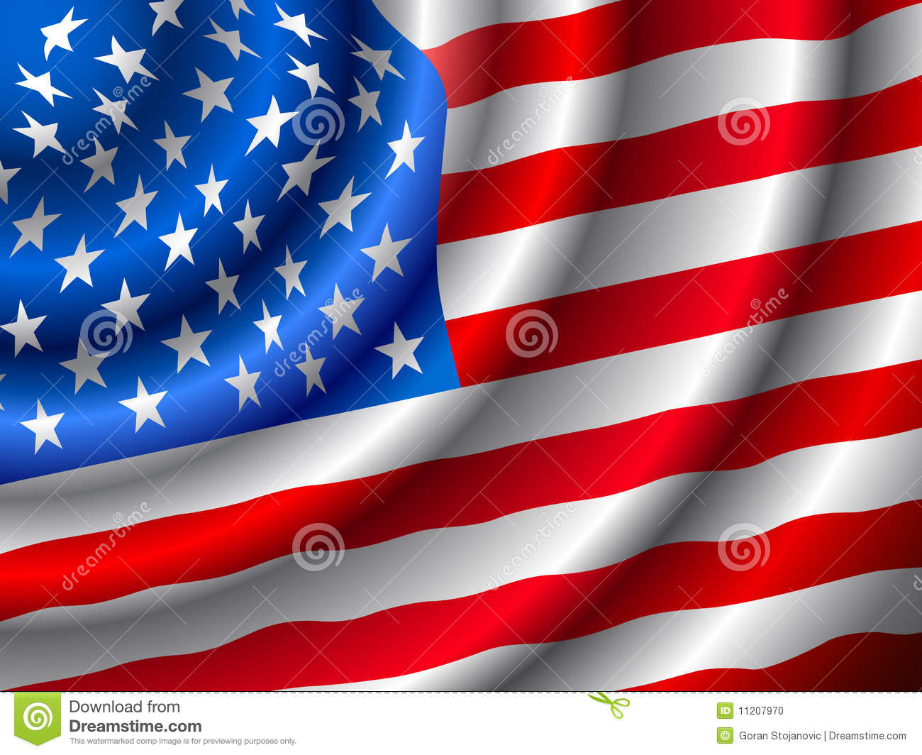 Waving American Flag Vector