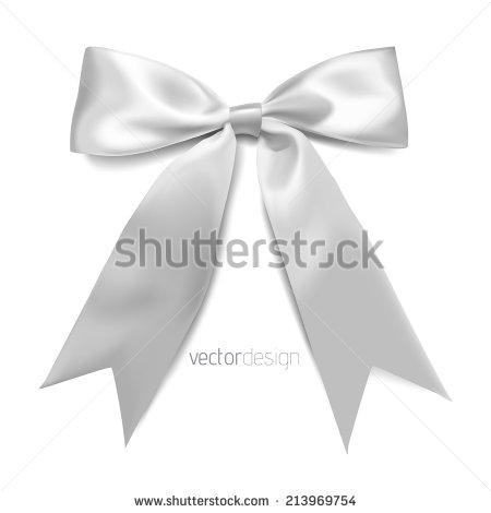 White Ribbon Bow Vector