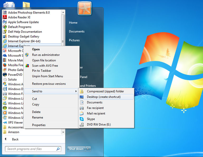 Windows 7 Desktop Shortcut Icons