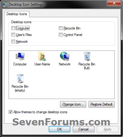 Windows 7 Desktop Shortcut Icons