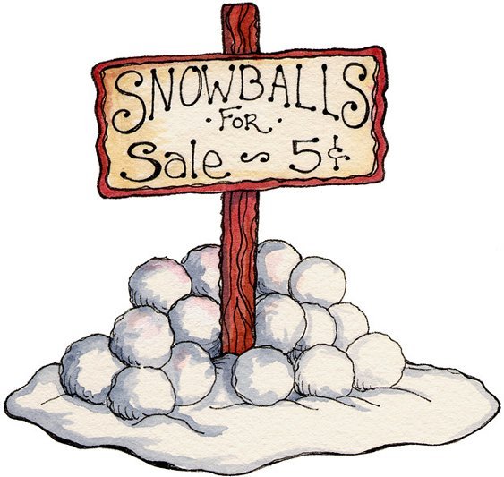 Winter Activity Clip Art Snowball Fight
