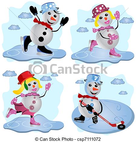 Winter Clip Art of Sports Activities