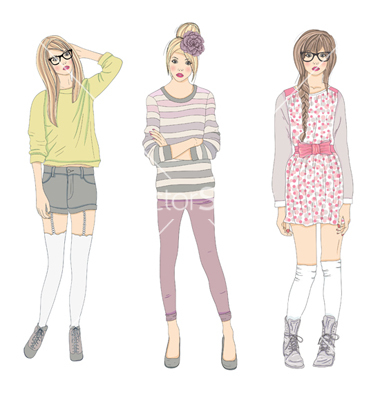 Young Fashion Girl Illustrations