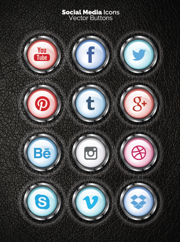 YouTube 3D Social Media Icons Vector Free