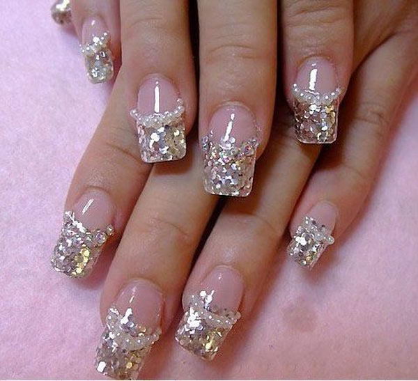 3D Nail Art Designs with Diamonds