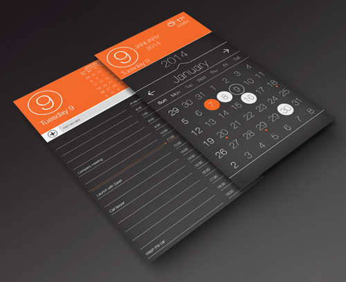 14 Calendar App Template PSD Images