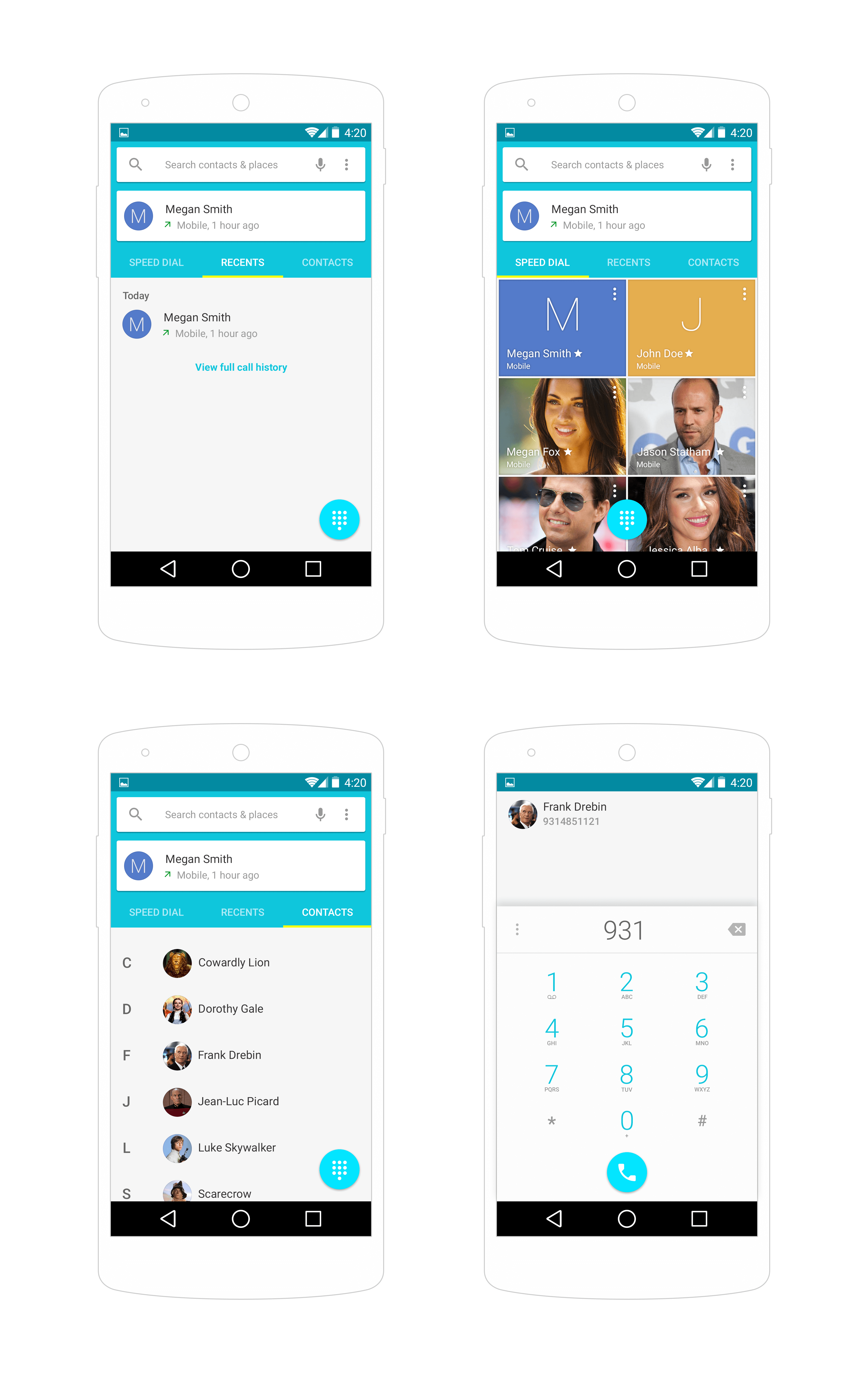 Android UI Template PSD