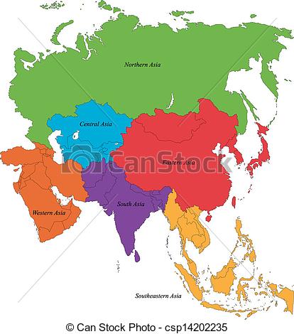 Asia Map Clip Art