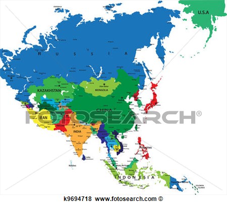 Asia Map Clip Art